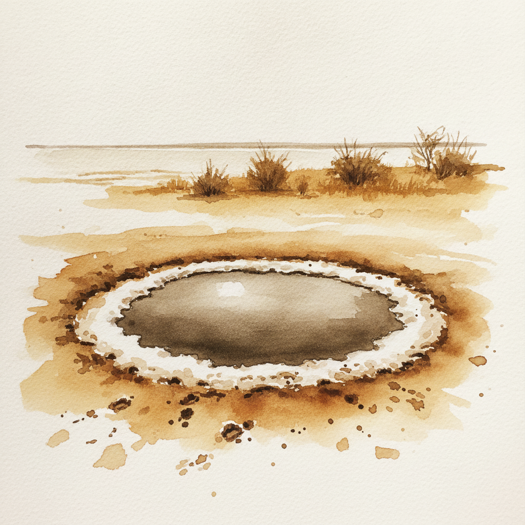 Etosha waterhole at pan edge, Namibia example 2