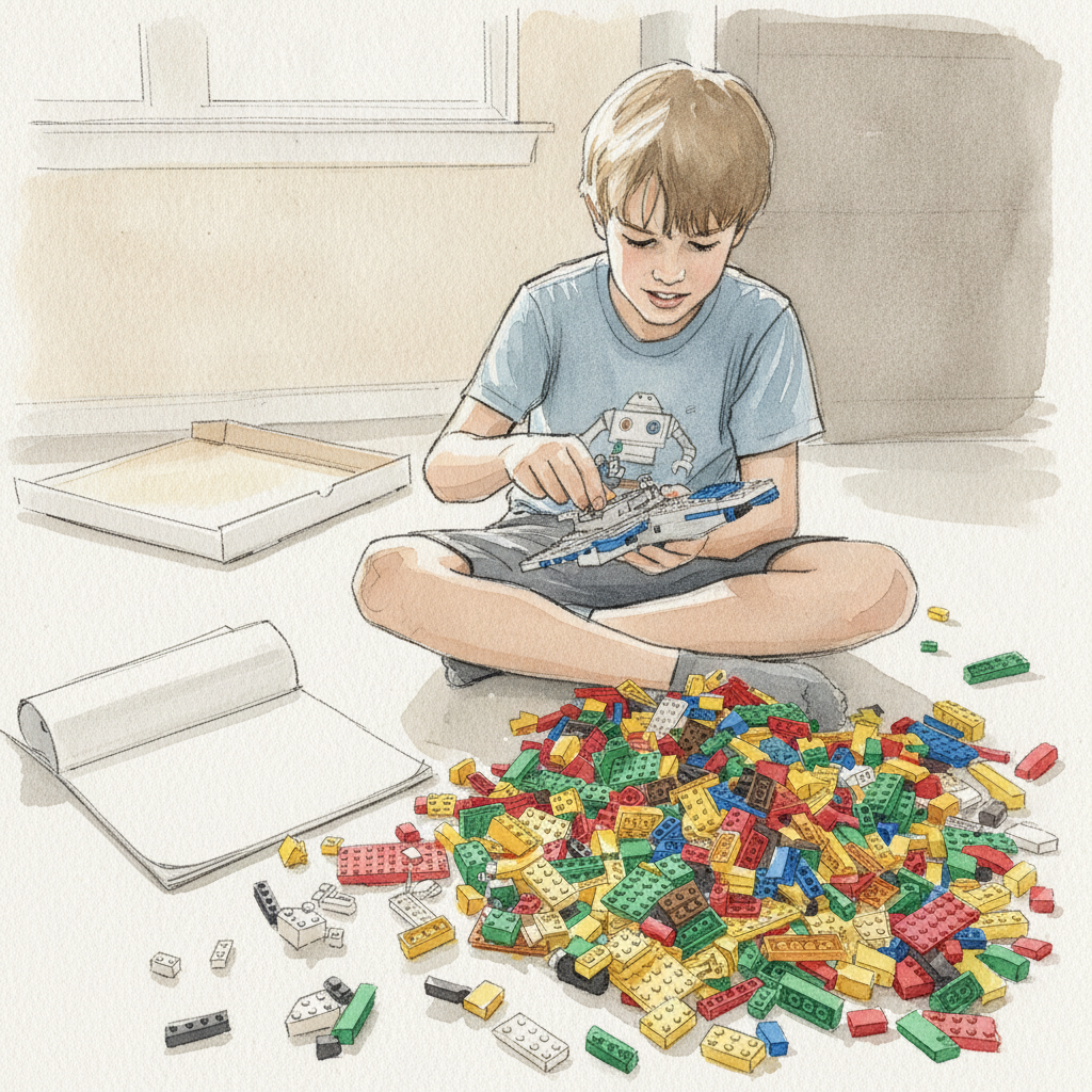 Kid with LEGO mess example 2