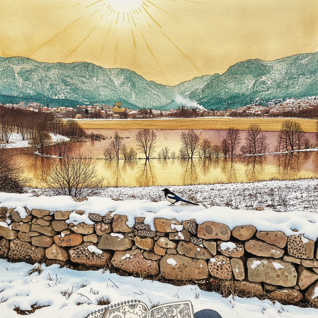 Cetinje polje basin in winter, Montenegro example 3
