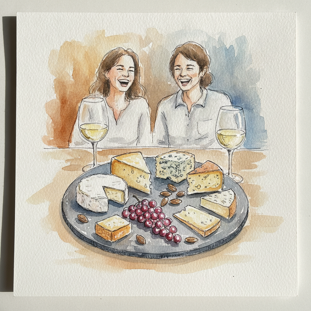 Cheese board with grapes example 3
