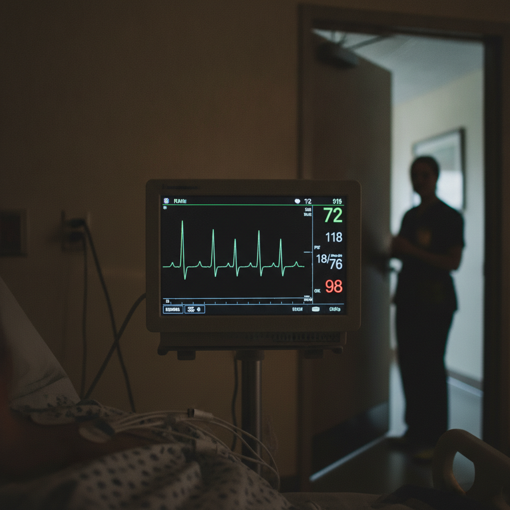 Heart monitor with peaks AI-generated photoreal reference