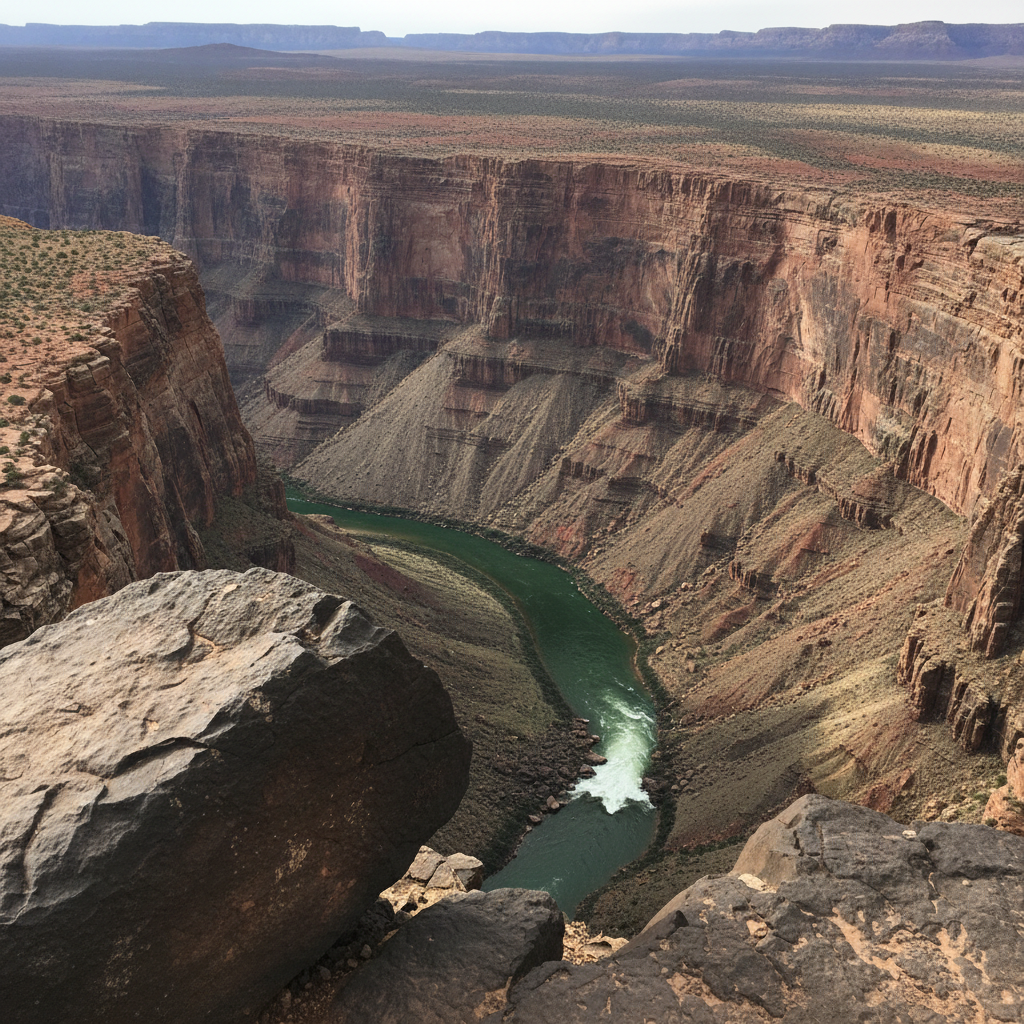 Toroweap Overlook sheer drop, Grand Canyon, Arizona, USA AI-generated photoreal reference