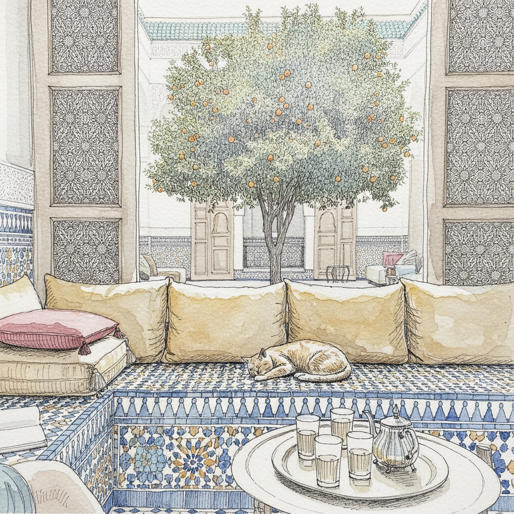 Marrakech Riad Courtyard example 1