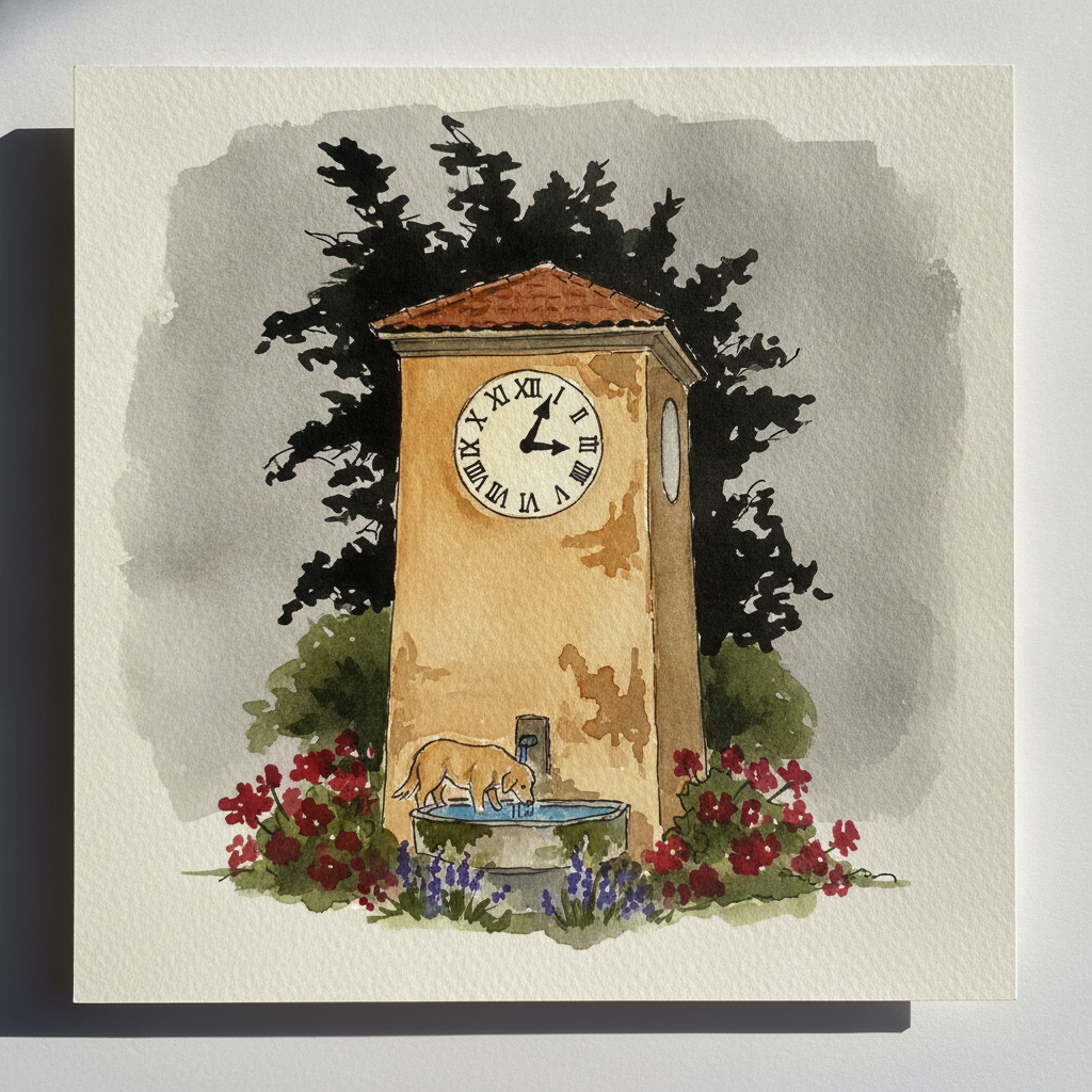 Carmel-by-the-Sea Library Clock, 10:55 a.m. example 1
