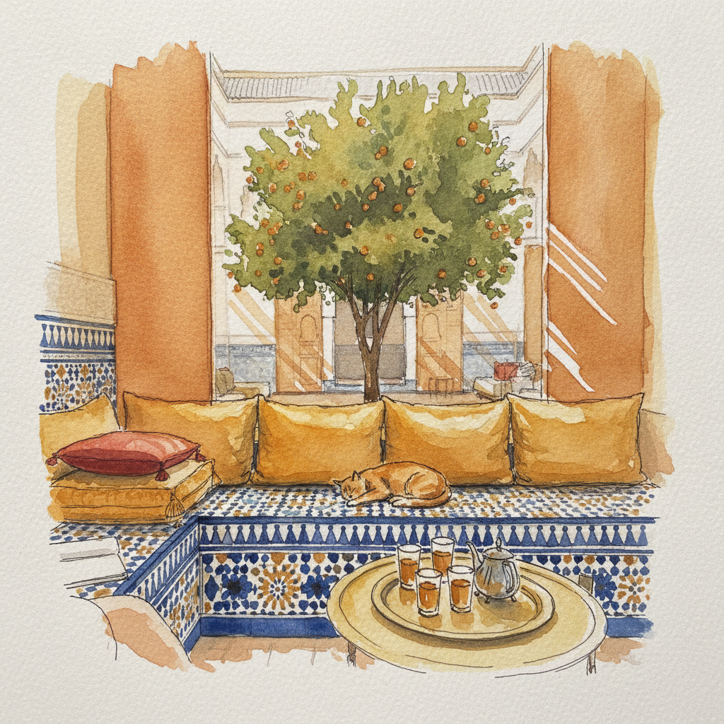 Marrakech Riad Courtyard example 2