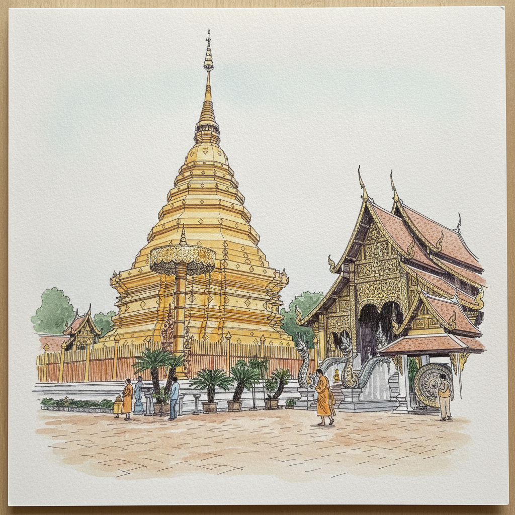Wat Phra That Hariphunchai, Lamphun, Thailand example 2