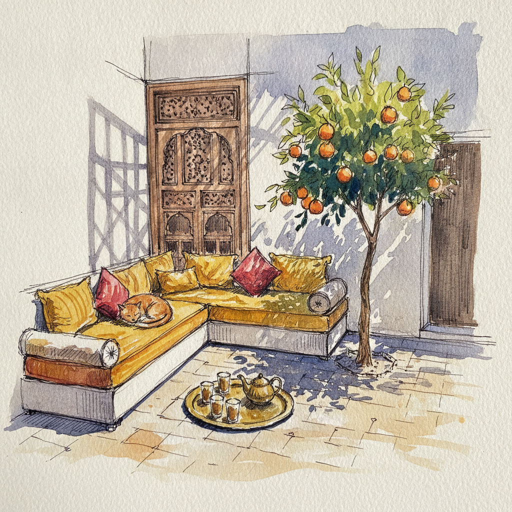 Marrakech Riad Courtyard example 3