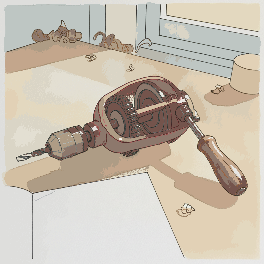 Eggbeater hand drill example 3