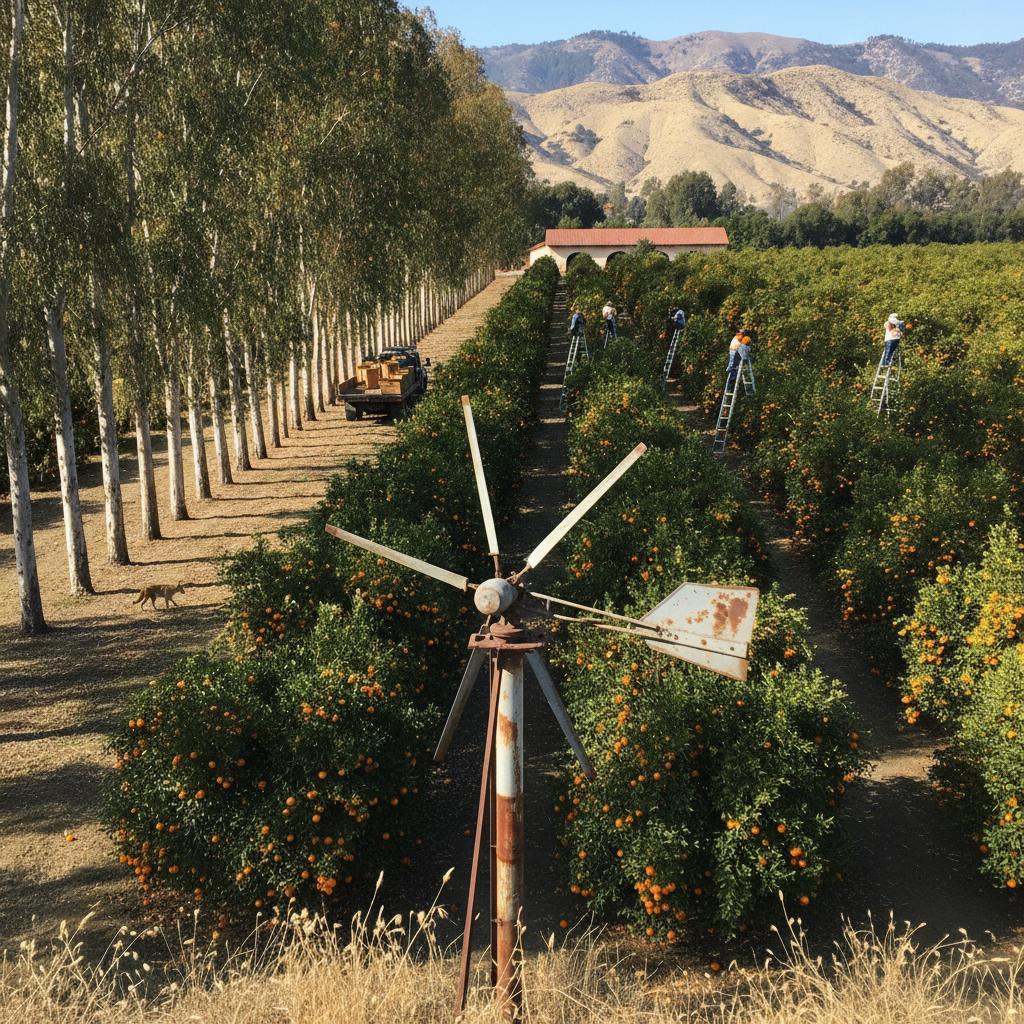 Santa Paula citrus, California, USA AI-generated photoreal reference
