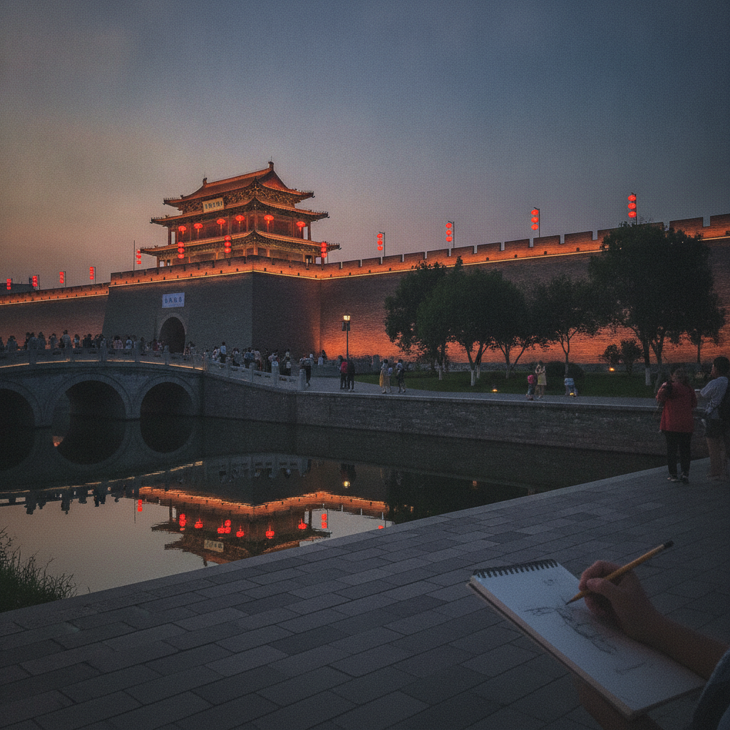 Xi'an City Wall, Xi'an, Shaanxi, China AI-generated photoreal reference