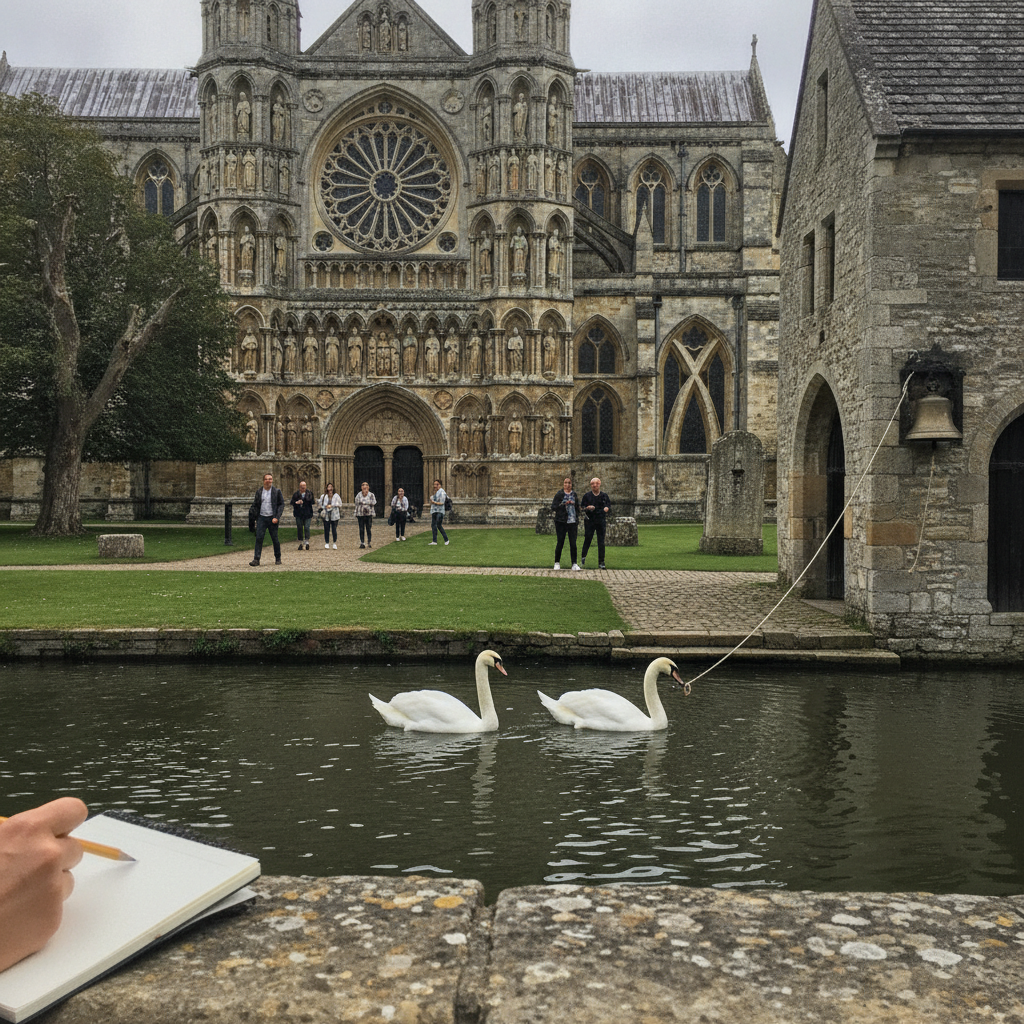 Wells Cathedral, Wells, England AI-generated photoreal reference