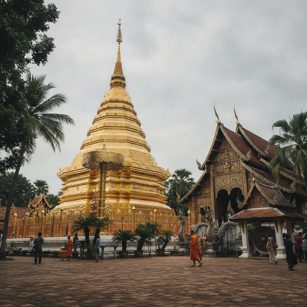 Wat Phra That Hariphunchai, Lamphun, Thailand AI-generated photoreal reference