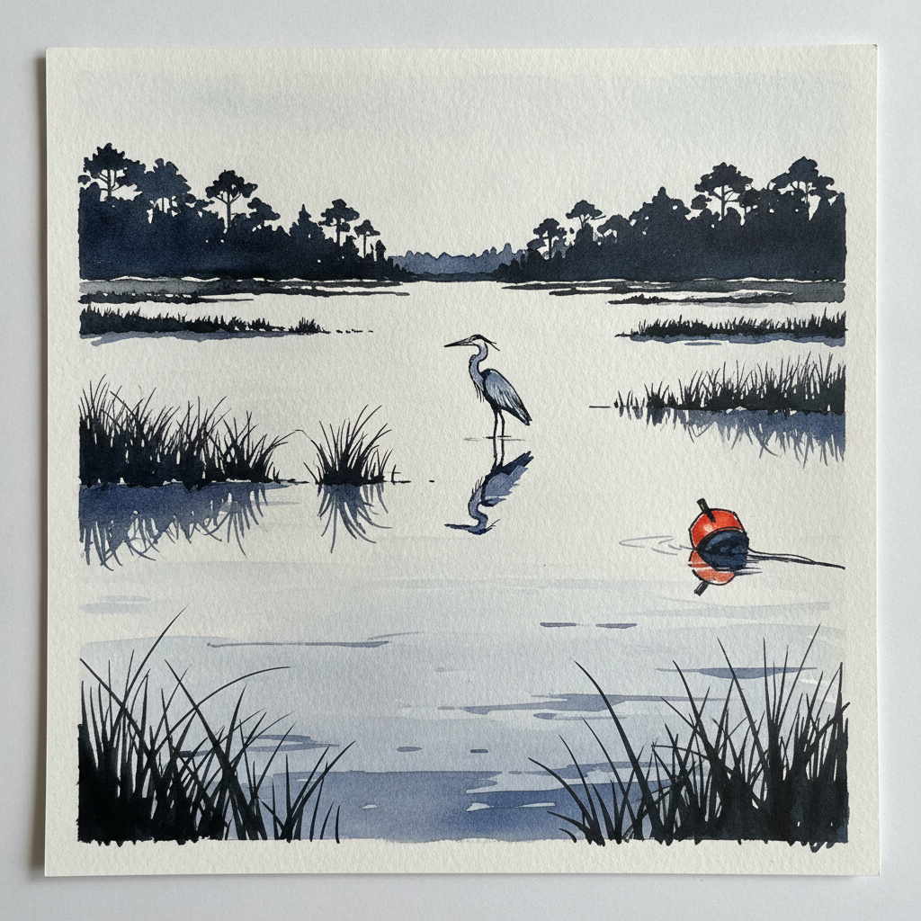 Chesapeake Bay reed marsh at high tide, Smith Island, Maryland example 1