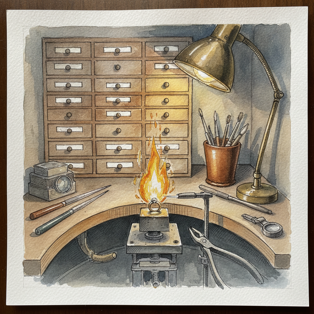 Jewelry studio with bench example 1