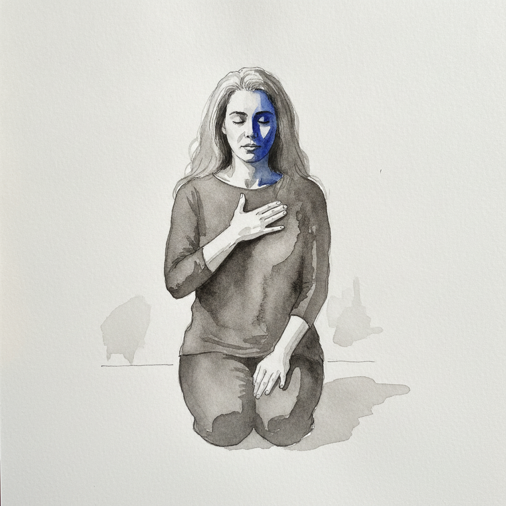 High Kneel, One Hand on Heart example 2