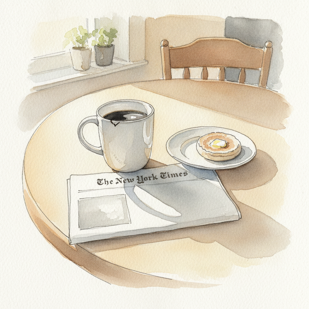 Morning Coffee and Folded Paper example 2