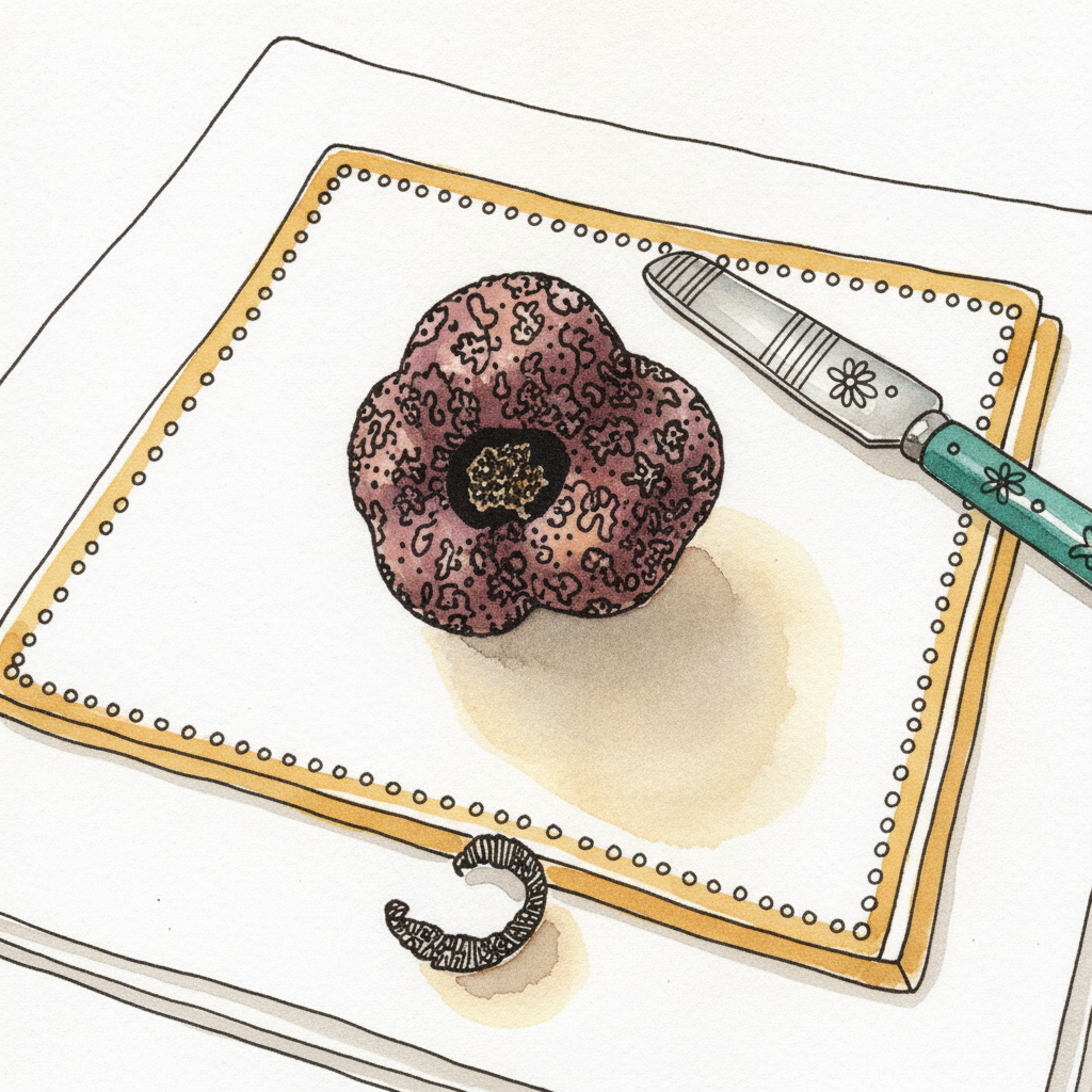 Black Truffle on White Napkin example 3