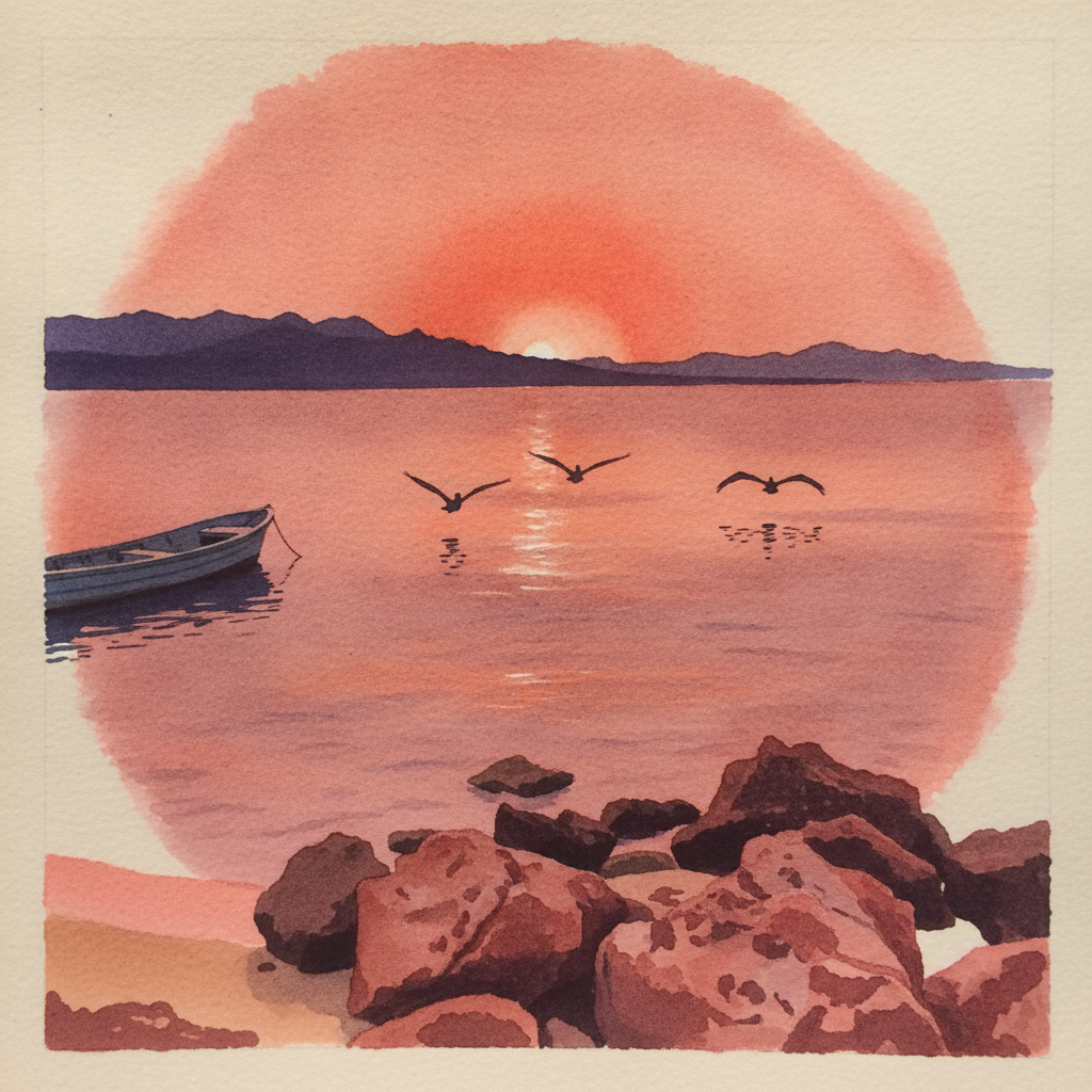 Sunset on the Sea of Cortez from Bahia Concepcion example 3