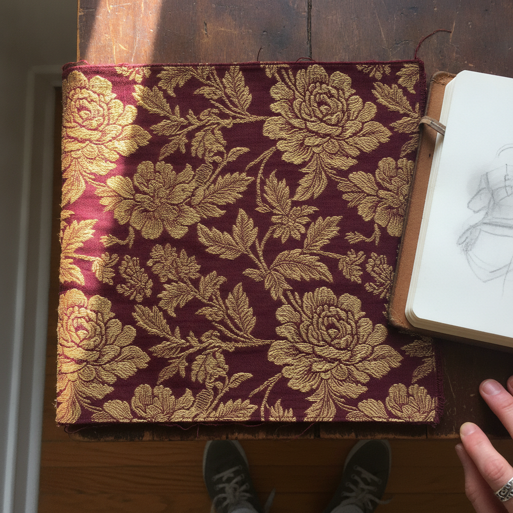 Brocade Floral AI-generated photoreal reference