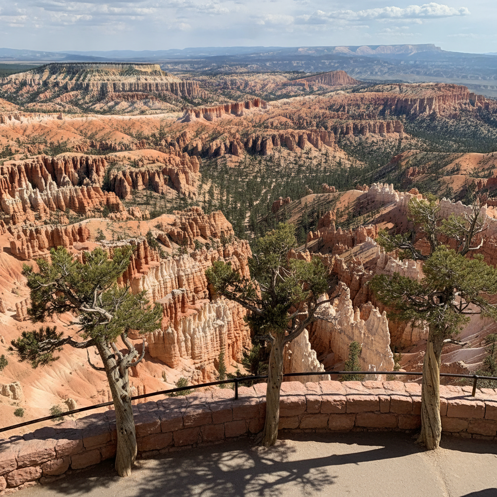 Panorama from Bryce Amphitheater Rim, Utah, USA AI-generated photoreal reference