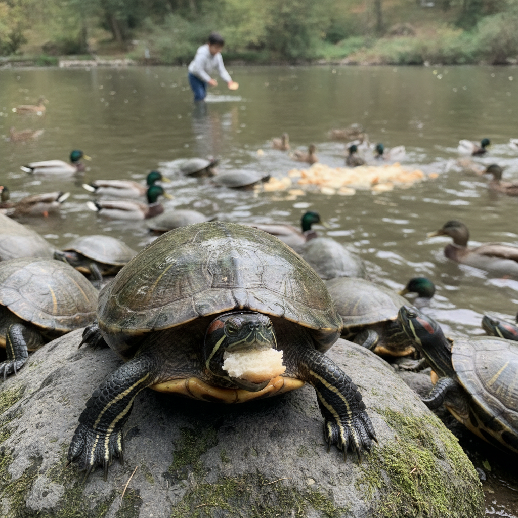 Red-eared slider AI-generated photoreal reference
