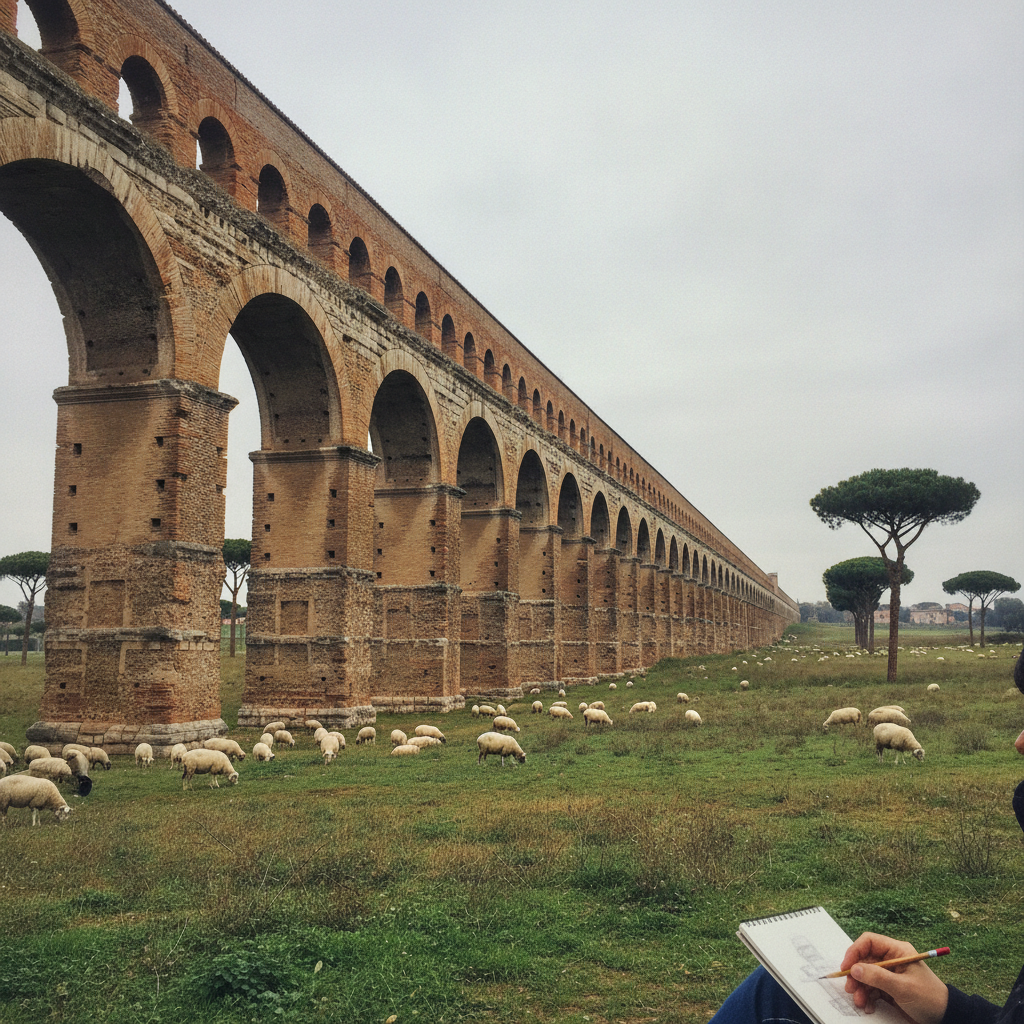 Aqua Claudia, Roman Campagna, Italy AI-generated photoreal reference