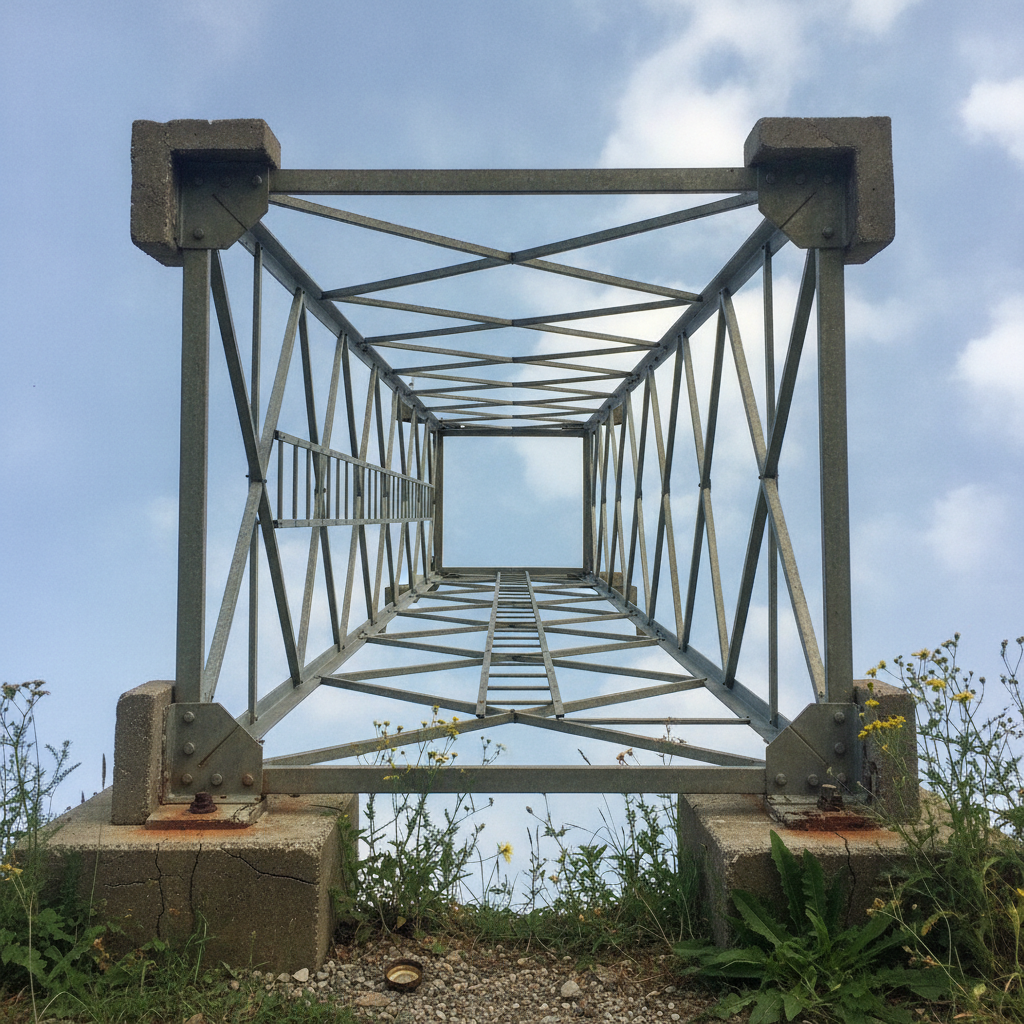 Looking Up the Base of a Lattice AI-generated photoreal reference