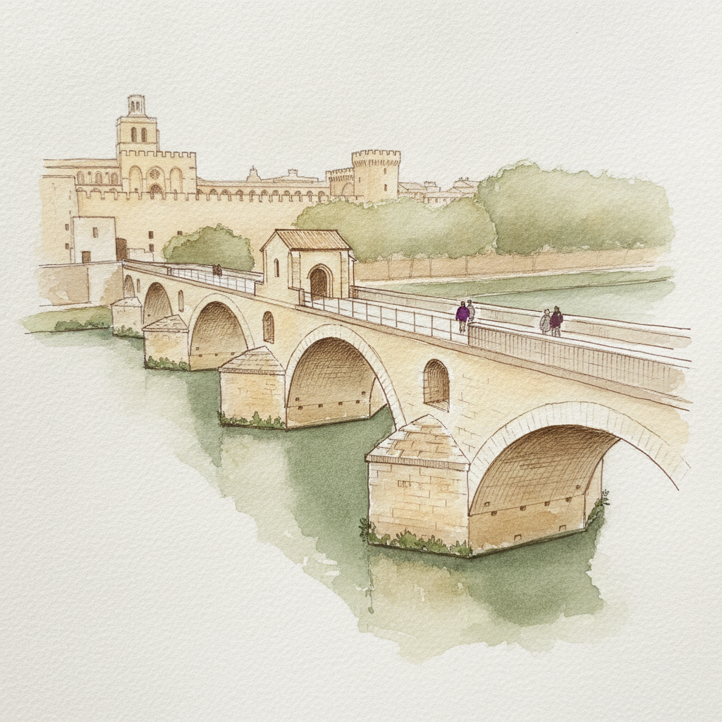 Pont Saint-Bénézet, Avignon, France example 1