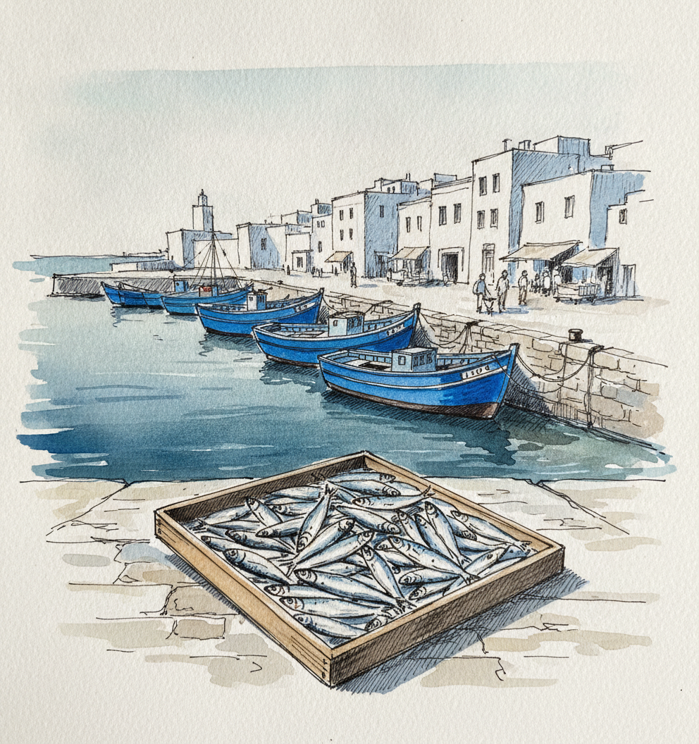 Essaouira harbor, Morocco, at midday example 1