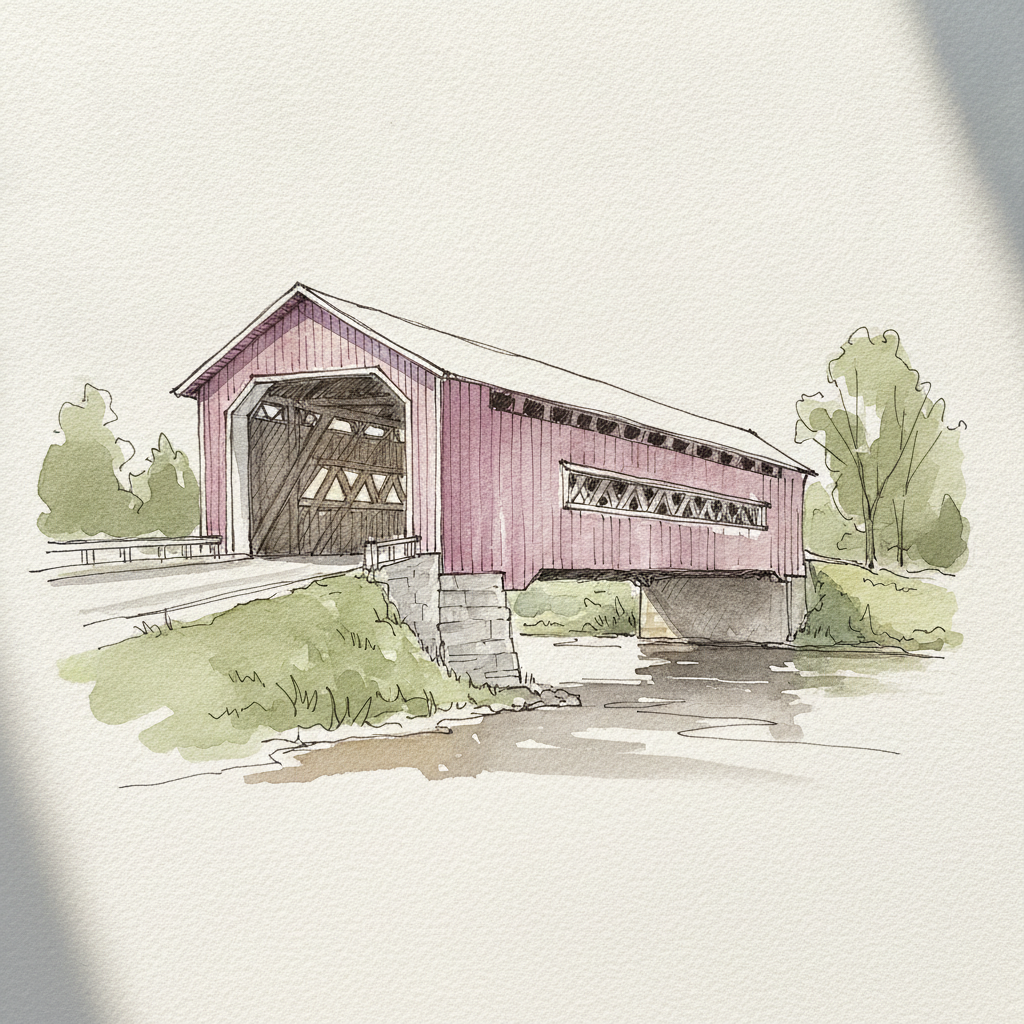 Roseman Bridge, Madison County, Iowa, USA example 1
