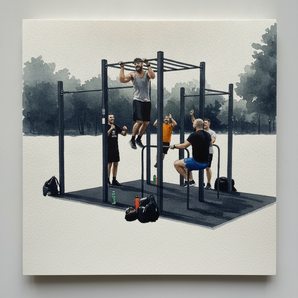Park with calisthenics rig example 2