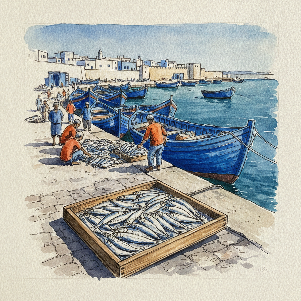 Essaouira harbor, Morocco, at midday example 2