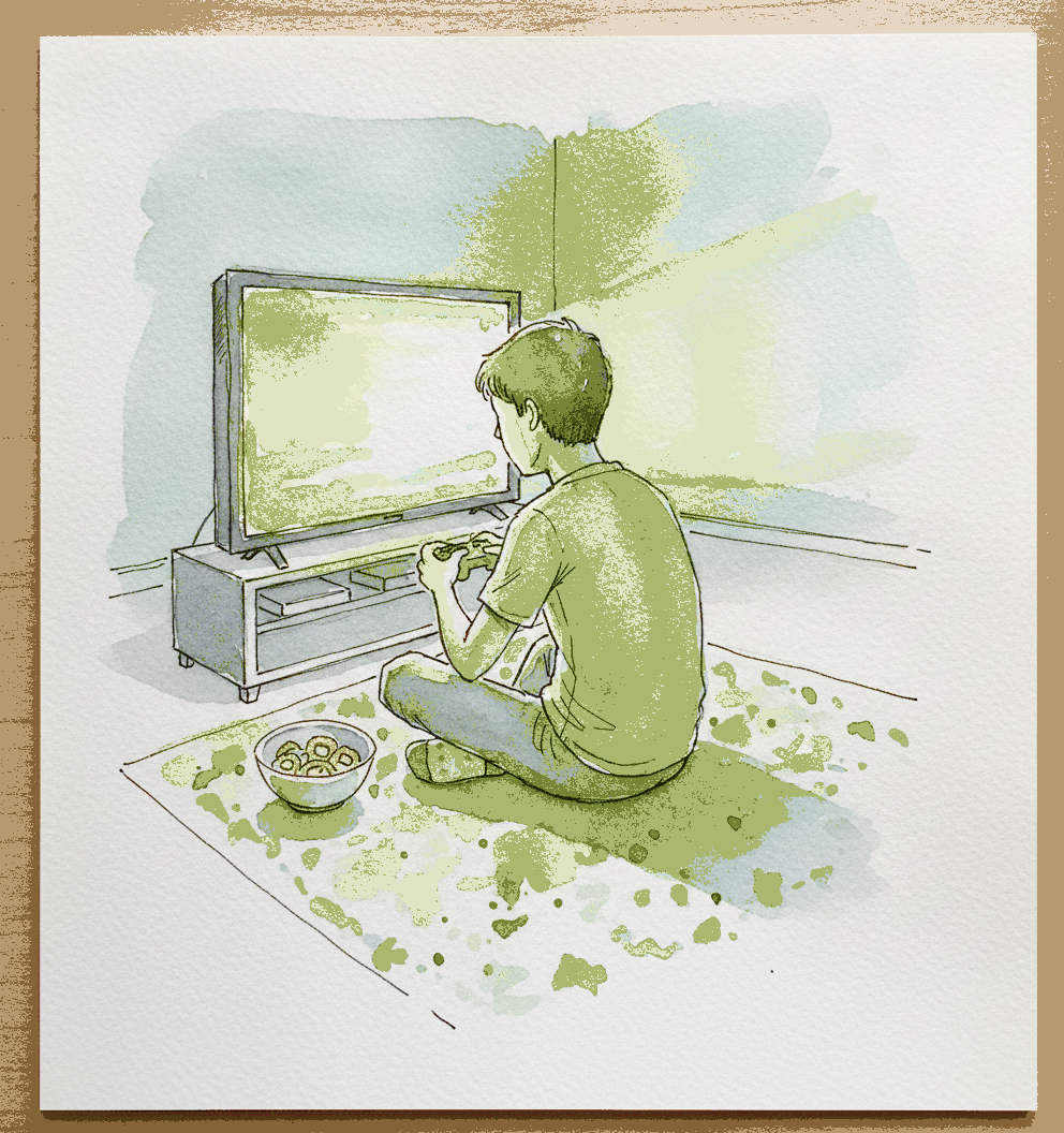 Kid playing video game example 3