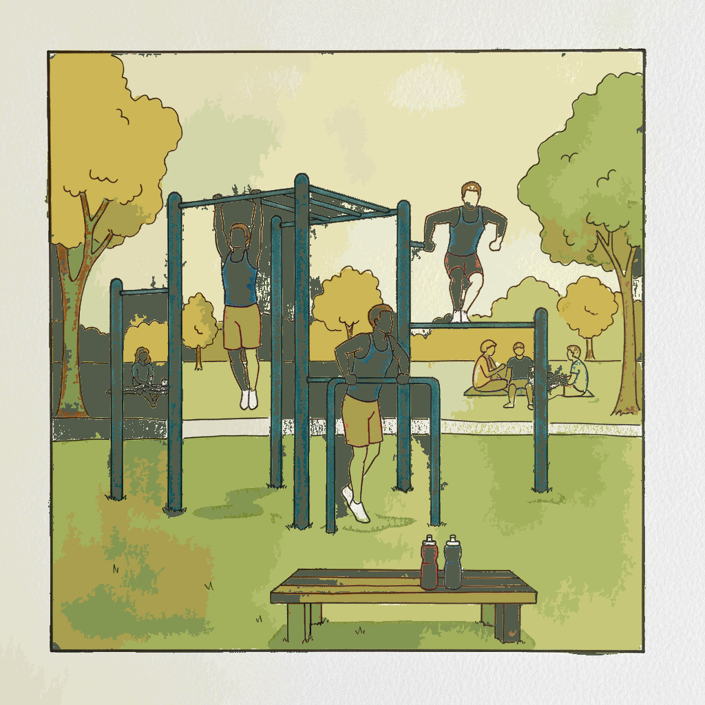 Park with calisthenics rig example 3