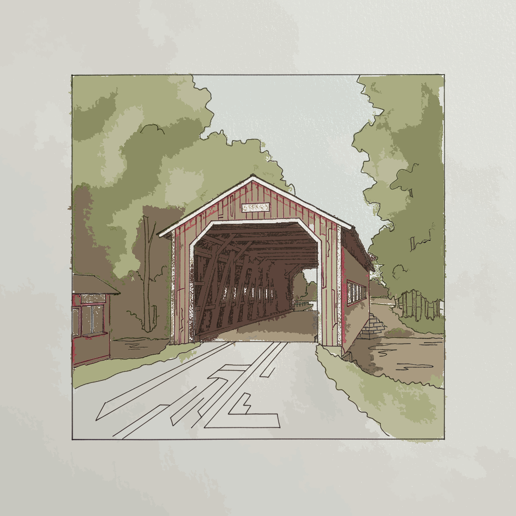 Roseman Bridge, Madison County, Iowa, USA example 3