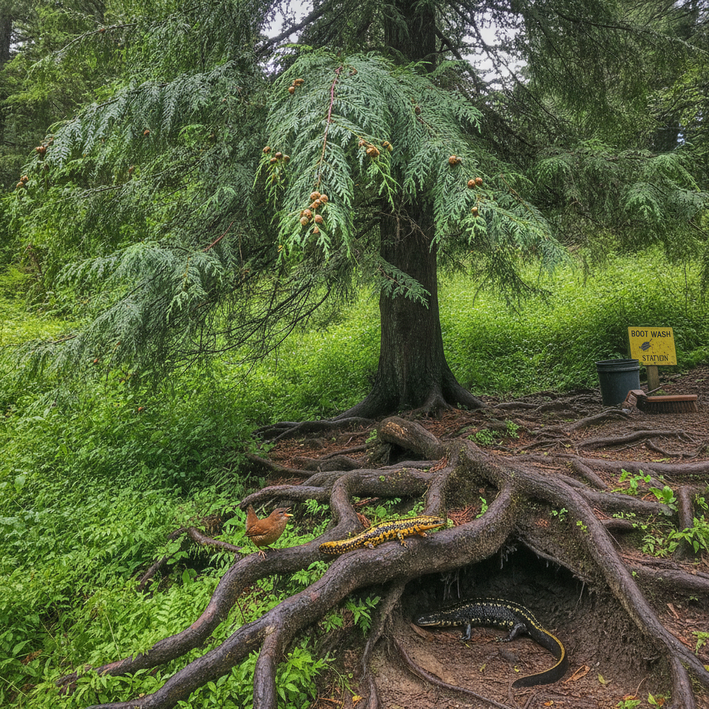 Lawson cypress (Port Orford cedar) AI-generated photoreal reference
