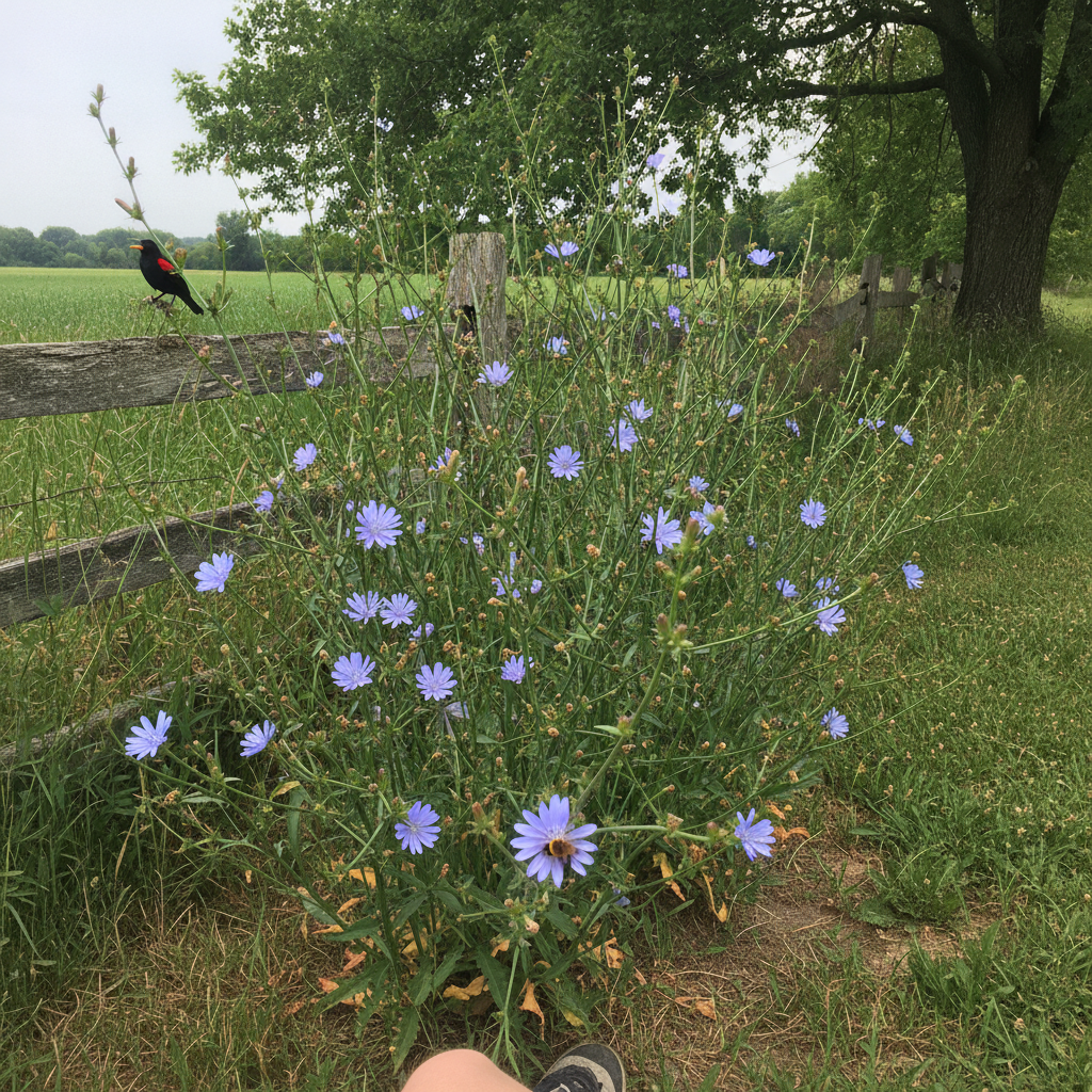 Common chicory AI-generated photoreal reference