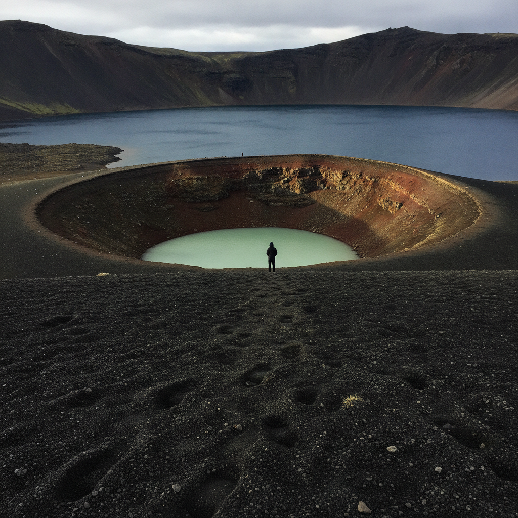 Askja caldera and Víti crater, Iceland AI-generated photoreal reference