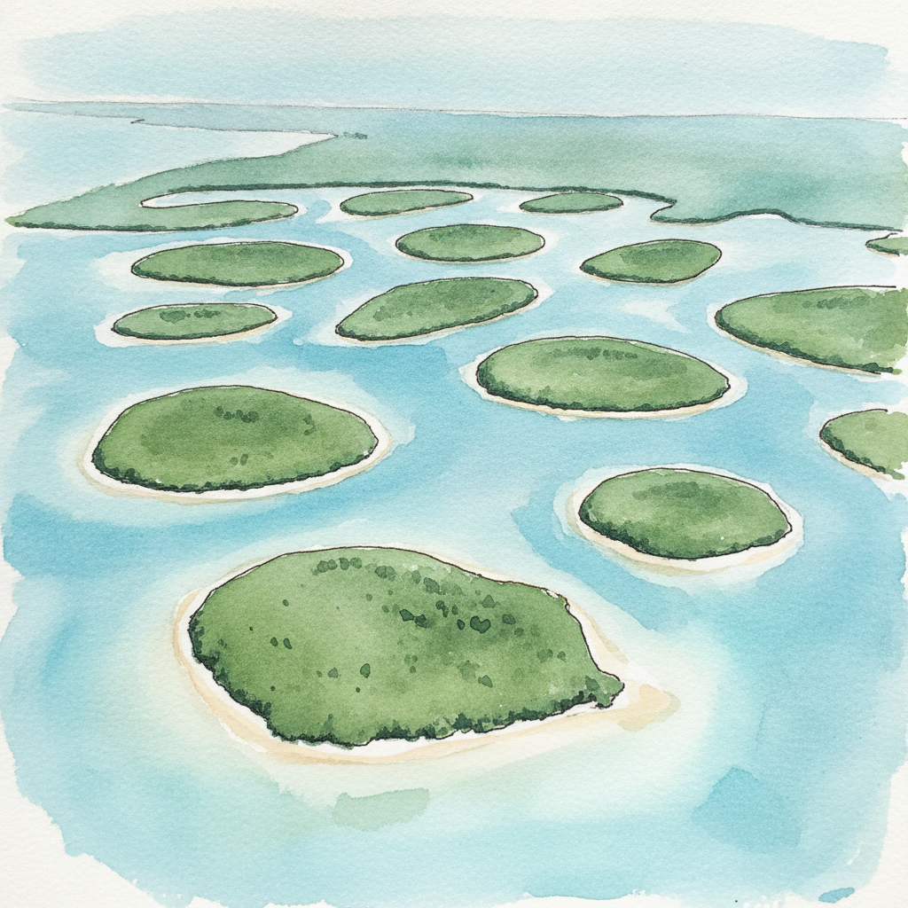 Florida Ten Thousand Islands aerial, Everglades National Park example 1