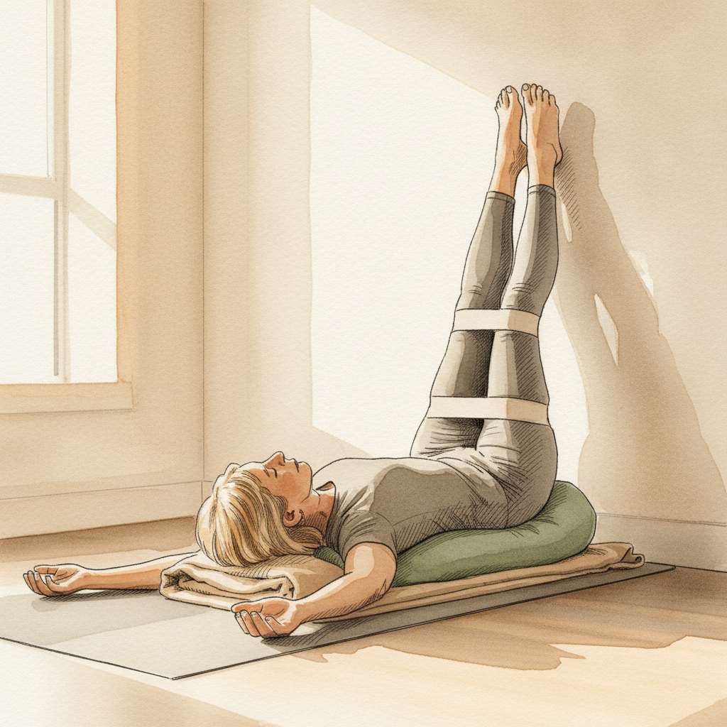 Restorative Legs-Up-the-Wall with Strap example 1