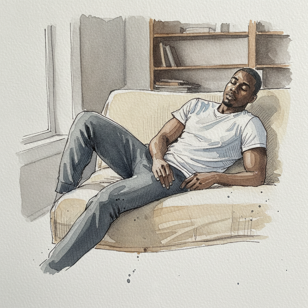 Mild side-lying with bent knees example 1