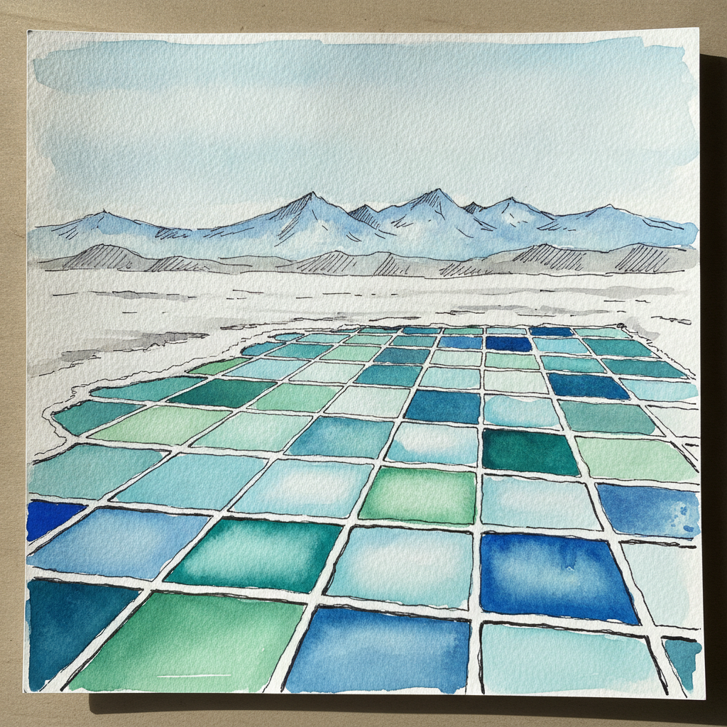 Salar de Atacama lithium evaporation ponds, Chile example 1