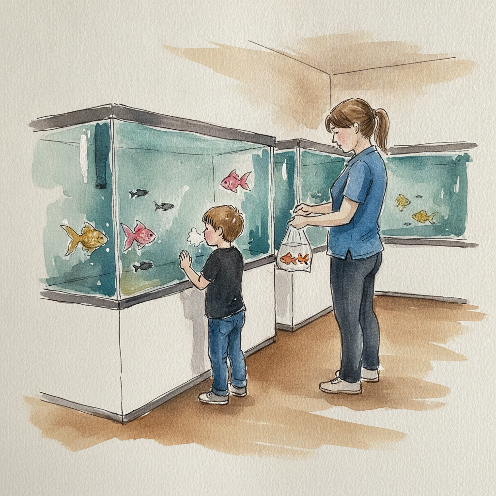 Pet store with fish tanks example 2
