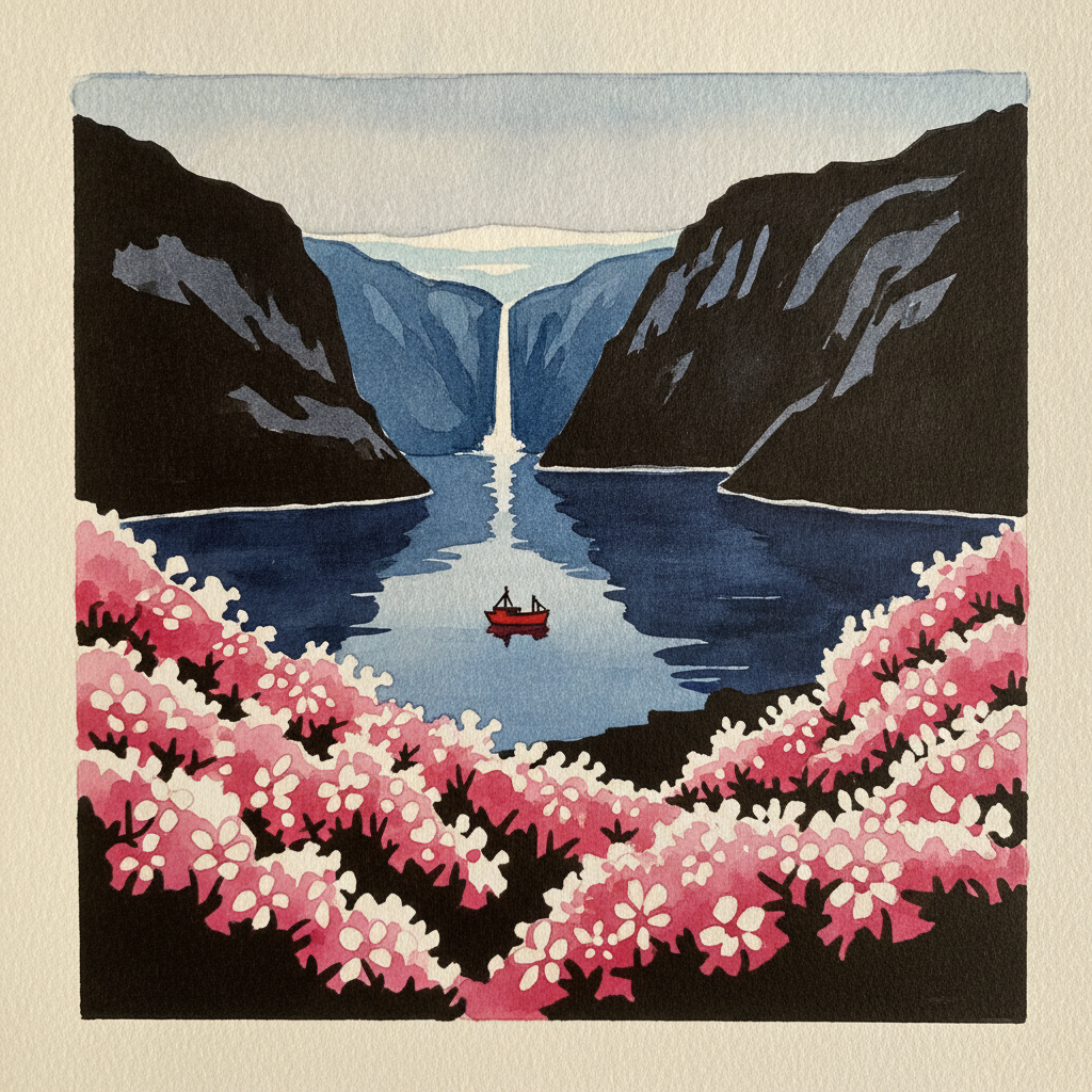Hardangerfjord in apple-blossom season, Norway example 3