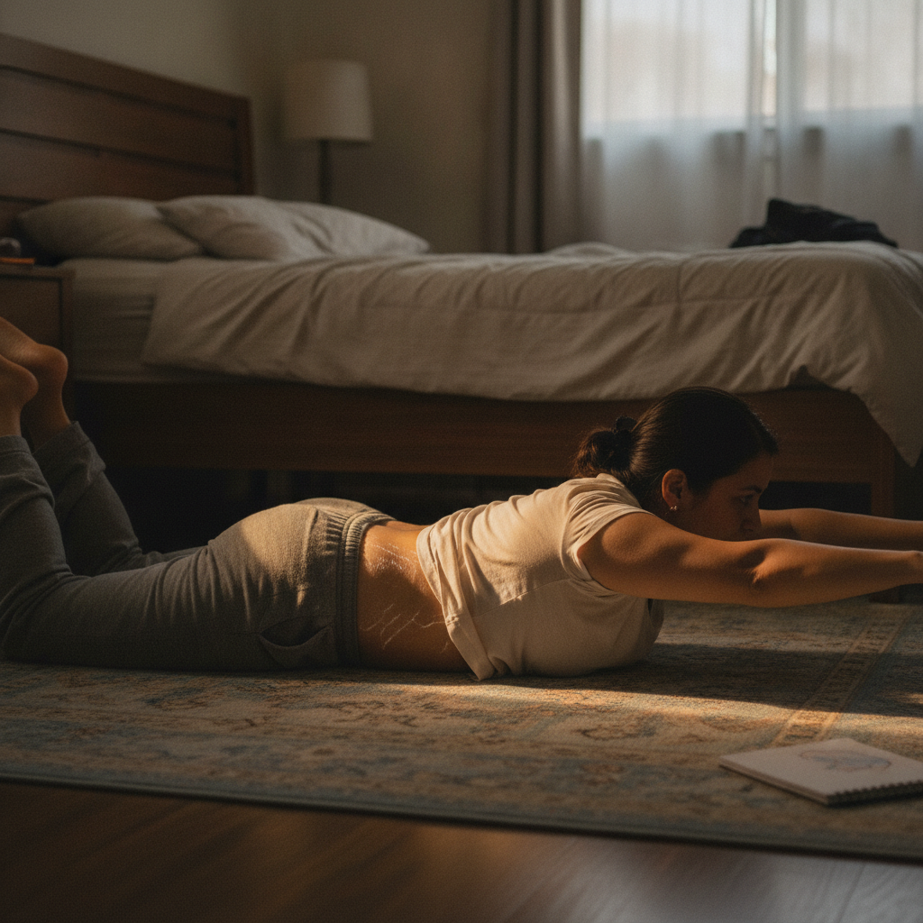 Superman, Toddler's Mother, Bedroom Floor AI-generated photoreal reference