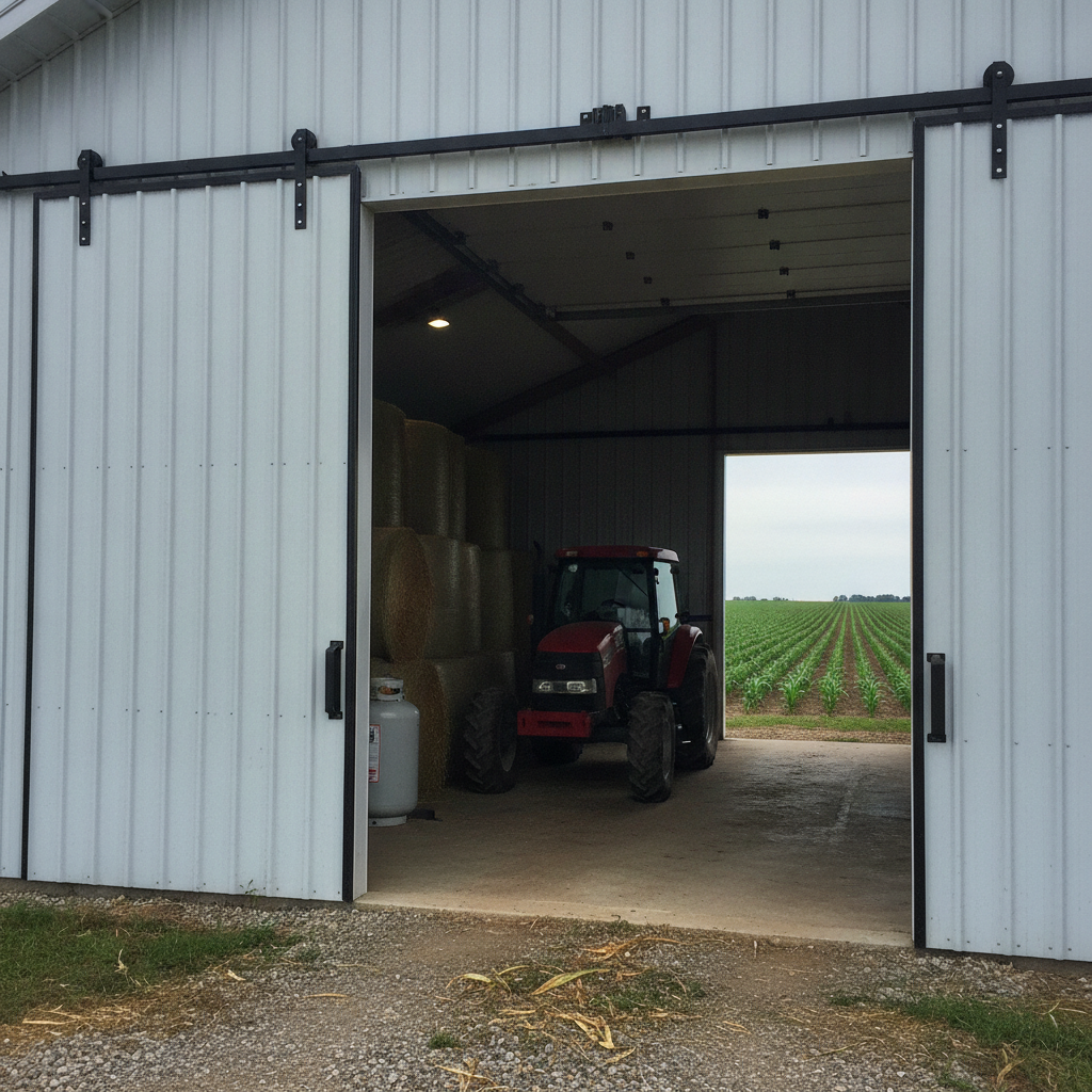 Door of a Pole Barn in Iowa AI-generated photoreal reference