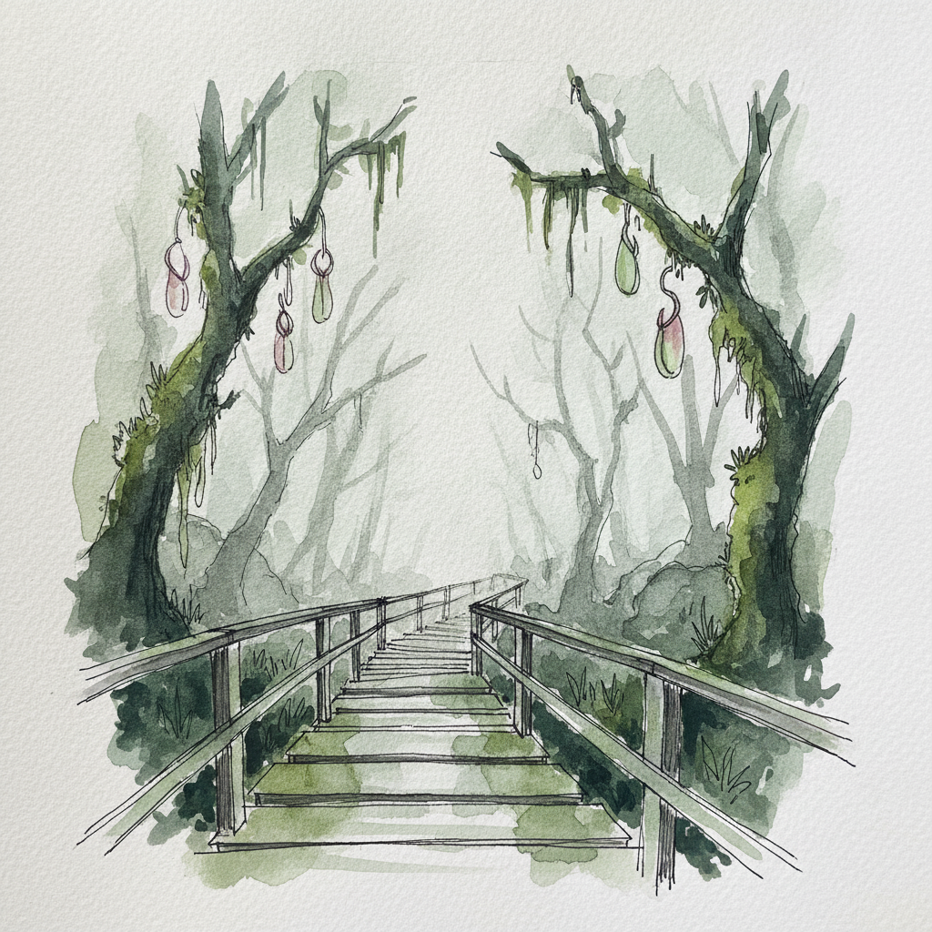 Cameron Highlands mossy forest, Malaysia — Gunung Brinchang boardwalk example 1