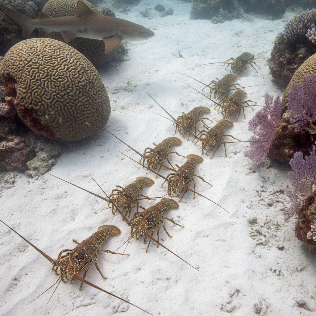 Caribbean spiny lobster AI-generated photoreal reference