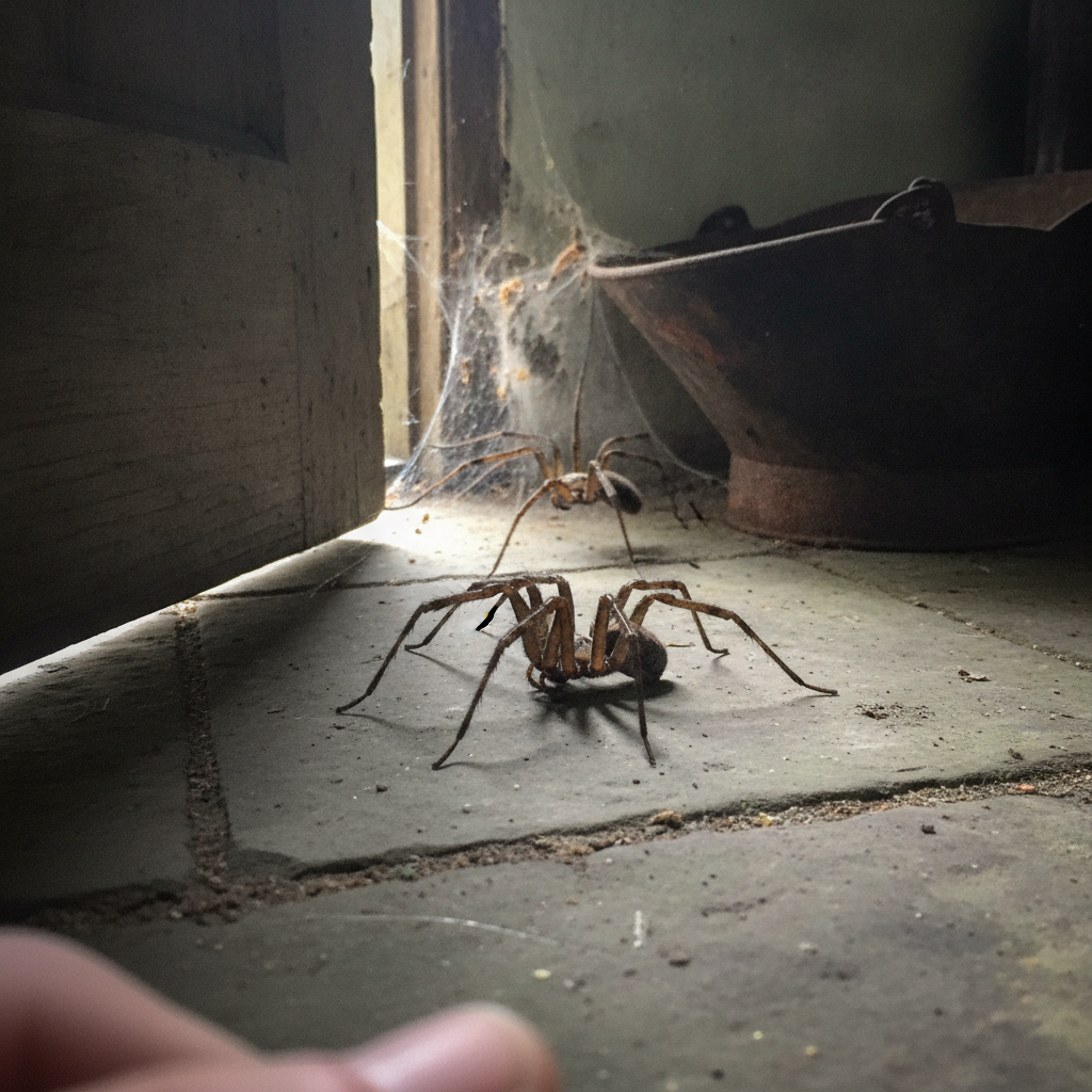 Giant house spider AI-generated photoreal reference