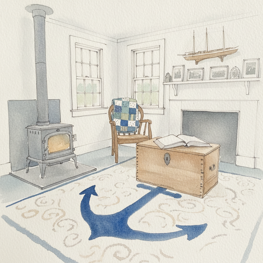 Cape Cod fisherman's living room example 1